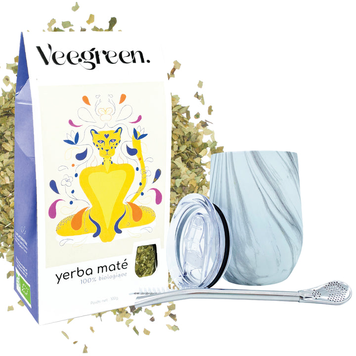 Yerba Mate + scatola di zucca marrone